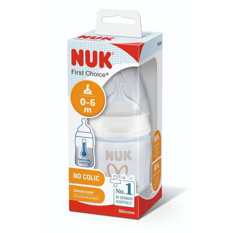 Mamadera NUK First Choice PLUS Con Control de Temperatura (0-6 Meses x150ml)