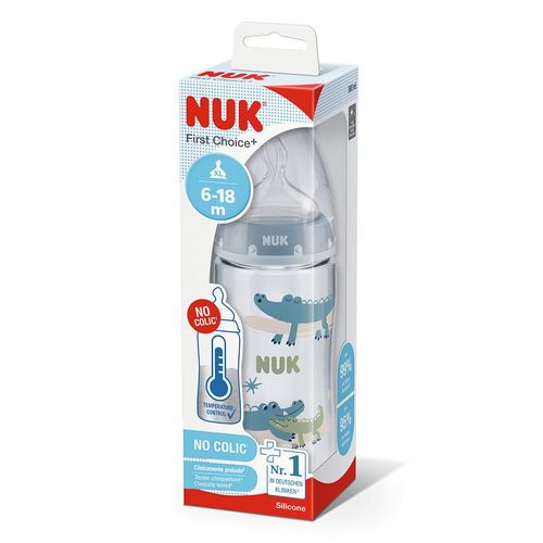 Mamadera NUK Control Temperatura Cocodrilo 6-18 m x 300 ml