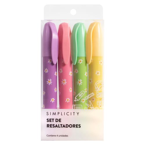 Set Simplicity Resaltadores XL x 4 un