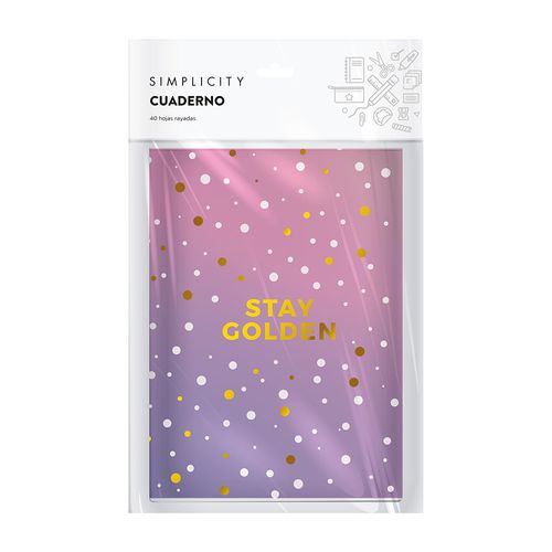 Cuaderno Simplicity Cosido Stay Golden