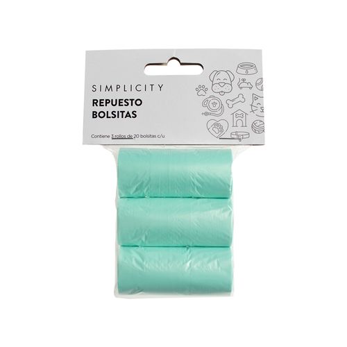 Repuesto De Bolsitas Mascotas Simplicity Pet x3