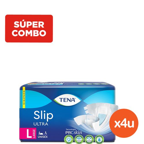 Combo Tena Pañales Unisex Large x 4 packs x 21 un c/u