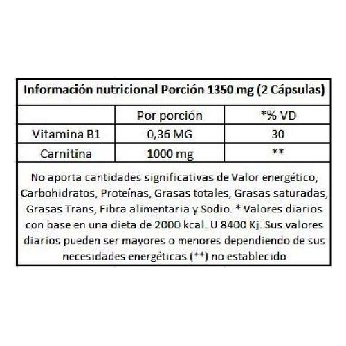 Suplemento Dietario L-Carnitina x 60 un