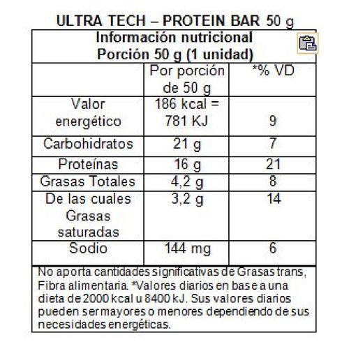 Suplemento dietario Protein Bar sabor banana x 50 gr x 12 Un