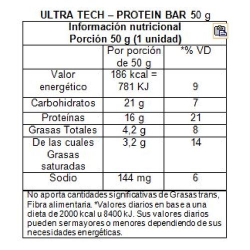 Suplemento dietario Protein Bar sabor banana x 50 gr