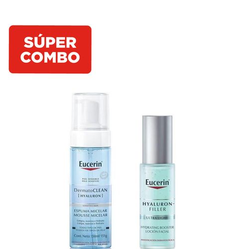 Kit Eucerin Hidratacion - Dermatoclean Espuma + Hydrating booster