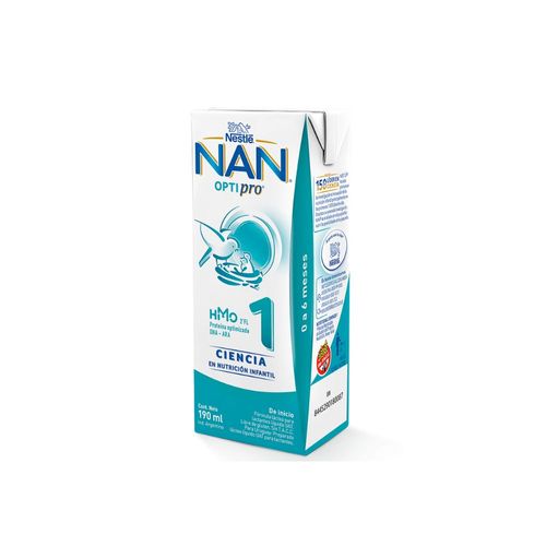 Leche Infantil Líquida Nestlé Nan 1 Optipro 0-6 meses Brick x 190 ml