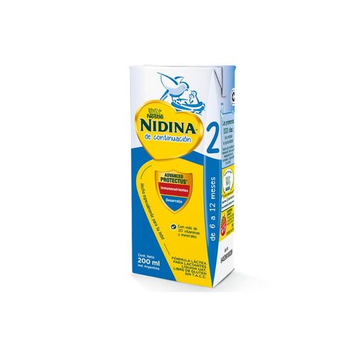 Leche Infantil Líquida Nestlé Nidina 2 de 6-12 meses Brick x 200 ml