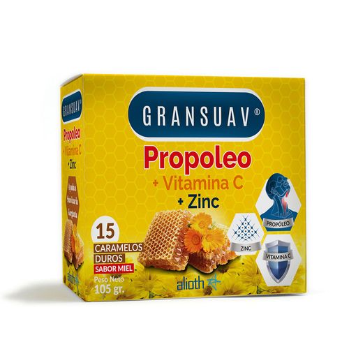 Caramelos Duros Gransuav Propoleo + Vit c + Zinc x 15 un