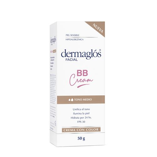 Crema Facial Dermaglós BB Cream Fps 30 Tono Medio x 50 g