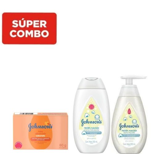 Combo Johnson's Baby Crema + Jabón Liq + Jabón de Glicerina