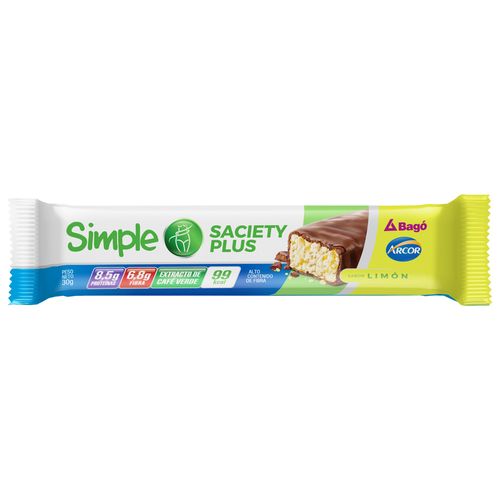 Barra de Cereal Simple Saciety Plus Limón x 30 g