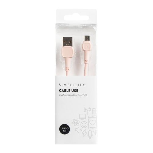 Cable Usb Simplicity de Silicona Rosa Android