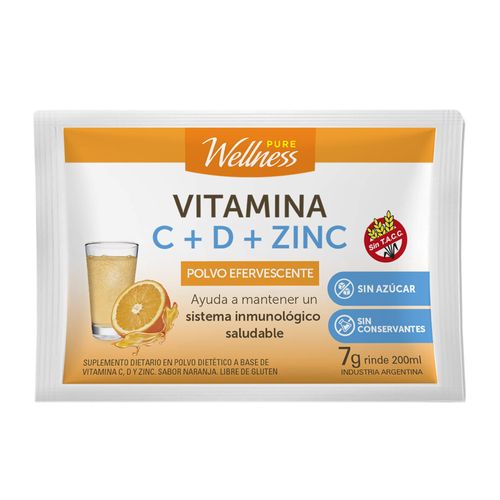 Suplemento Dietario Pure Wellness Vitamina C + D + Zinc x 10 un