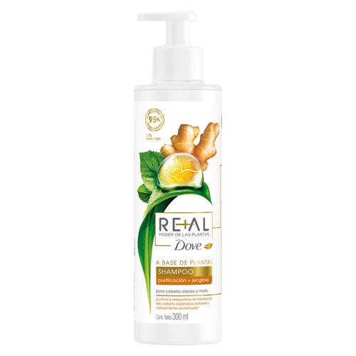 Shampoo Dove Real Purificación + Jengibre x 300 ml