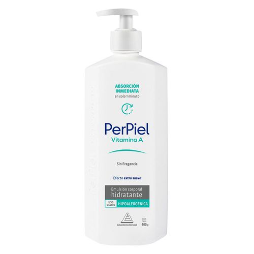 Emulsión Corporal Perpiel Absorción Inmediata sin Fragancia x 400 g