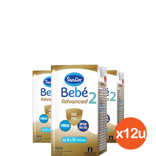 Fórmula Infantil Sancor Bebé Advance 6-12 meses x 500 ml x 12 un