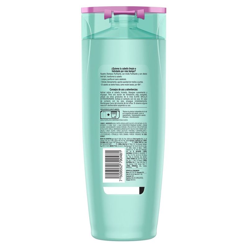 Shampoo Elvive Arcilla Purificante x 400 ml Farmacity Farmacity