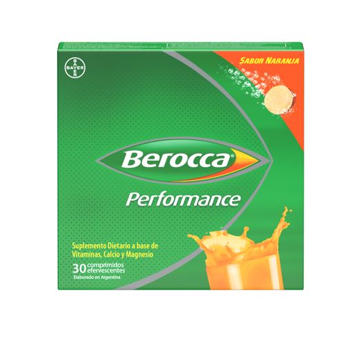 Suplemento Dietario Berocca Performance a base de Vitaminas, Calcio y Magensio x 30 Comprimidos Efervescentes