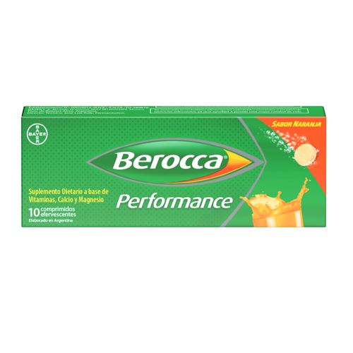 Suplemento Dietario Berocca Performance a base de Vitaminas, Calcio y Magnesio x 10 Comprimidos