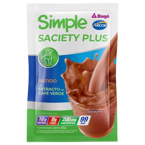 Batido Simple Saciety Plus Chocolate x 33 g