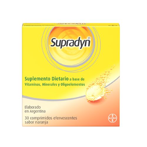 Suplemento Dietario Supradyn Efervescentes Sabor Naranja  x 30 Comprimidos