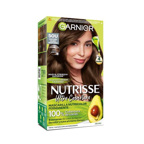 Kit Coloración Permanente Nutrisse Clásicos 50 Castaño Claro Profundo x 45 g