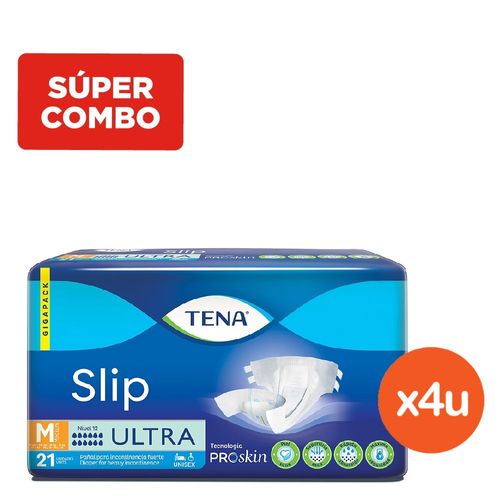 Combo Tena Pañales Unisex Medium x 4 packs x 21 un c/u