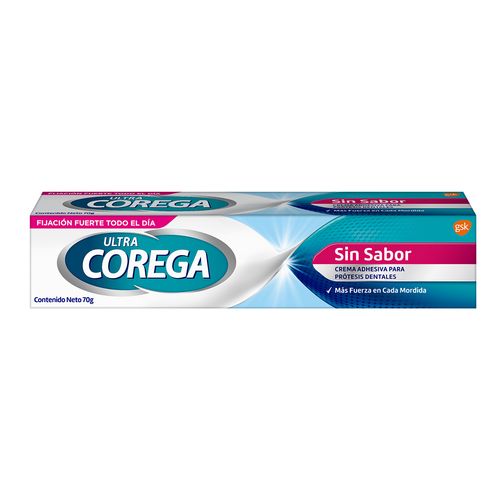 Adhesivos para Prótesis Dentales Ultra Corega Crema sin Sabor x 70 g