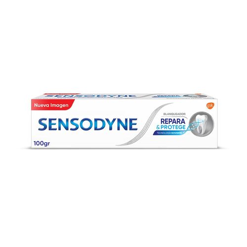 Pasta Dental para Dientes Sensibles Sensodyne Repara y Protege Blanqueador x 100 g