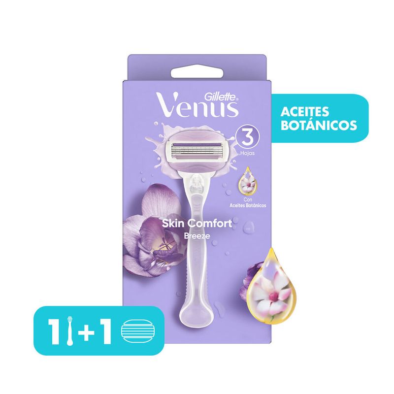 Maquina-de-Afeitar-Gillette-Venus-Breeze--Recargable---1-Cartucho---1-Soporte-de-Ducha