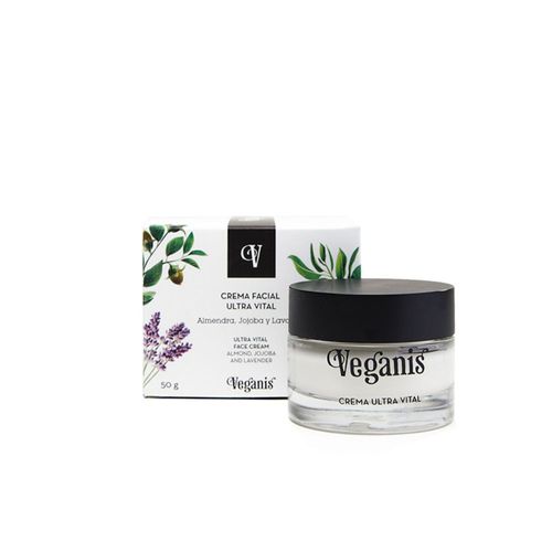 Crema Facial Veganis Ultra Vital con Almendra, Jojoba y Lavanda x 50 ml