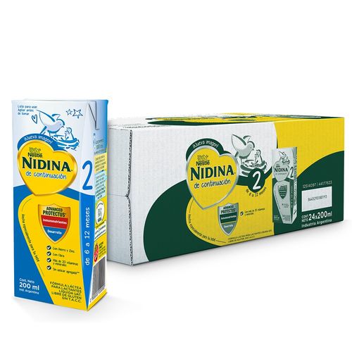 Leche Líquida Nidina de 6 a 12 Meses x 24 un x 200 ml