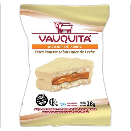 Alfajor de Arroz Vauquita Mousse con Chocolate Blanco x 28 g