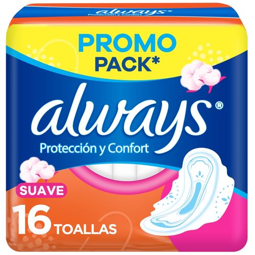 Toallitas Femeninas Always Protección Dual Suave x 16 un