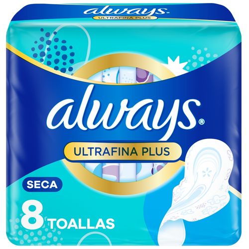 Toallitas Femeninas Always Ultrafina Seca x 8 un