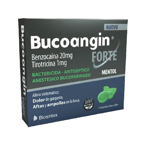 Bucoangin Forte Antiséptico Caramelos Mentol x 9 un