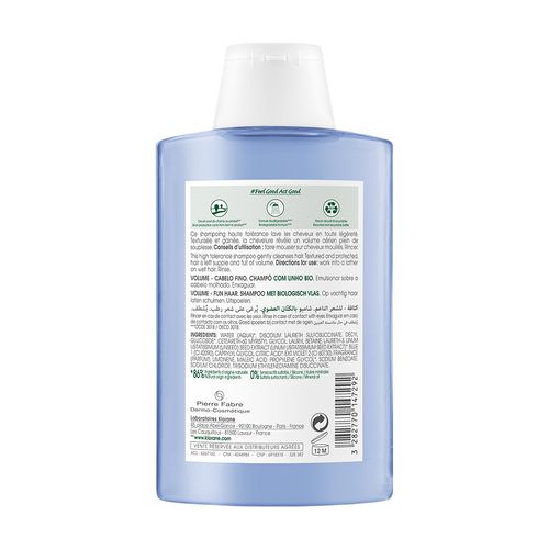 Shampoo Klorane a las Fibras de Lino x 200 ml