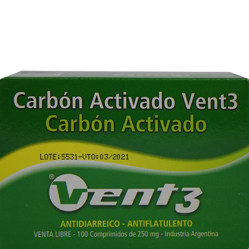 Carbón Vegetal Activado Vent 3 x 100 Comp