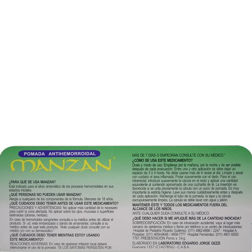 Mazan Pomada Antihemorridal x 34 g