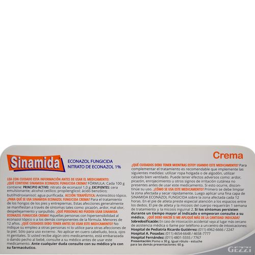 Sinamida Econazol Crema Antimicótica x 30 g