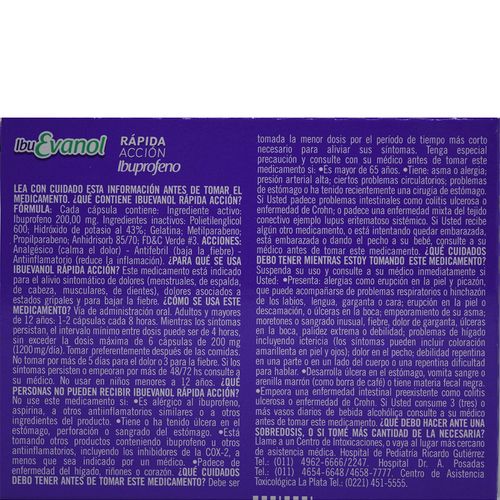 Ibuevanol Acción Rápida x 10 Cáps