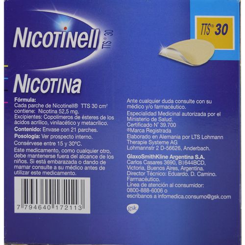 Nicotinell Parches Transdermicos x 30 cm x 21 un