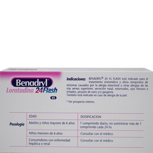 Benadyl 24 Flash Loratadina x 10 Comp
