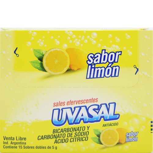 Uvasal Limón Antiácido x 15 sobres dobles