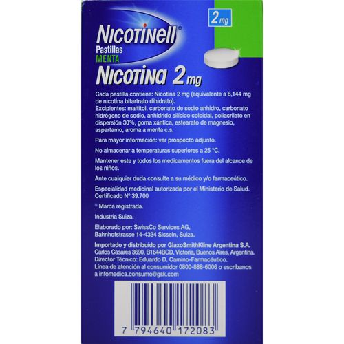 Nicotinell Pastillas 2 mg x 36 un