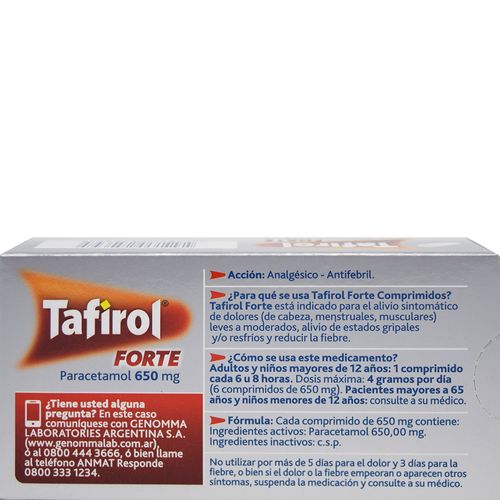 Tafirol Forte Paracetamol 650 mg x 30 Comp