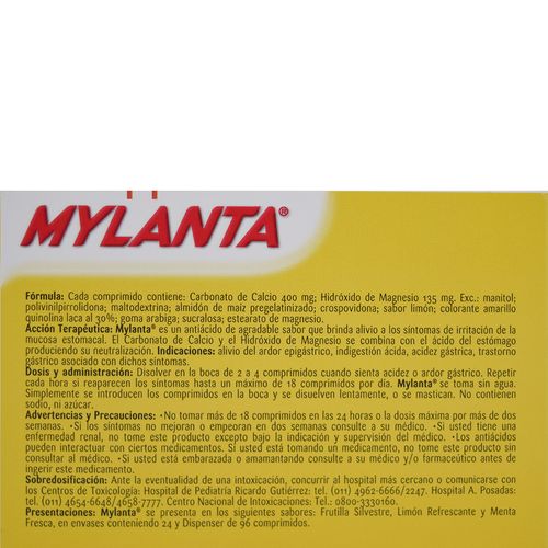 Mylanta Limón Masticable x 24 Comp