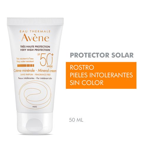 Protector Solar Avene SPF 50+ Gama Blanca en Crema x 50 ml