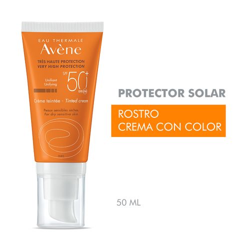 Protector Solar Avene SPF 50+ con Color en Crema x 50 ml